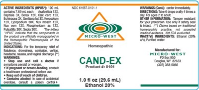 Cand Ex 1.0 Fl Oz Bottle Label